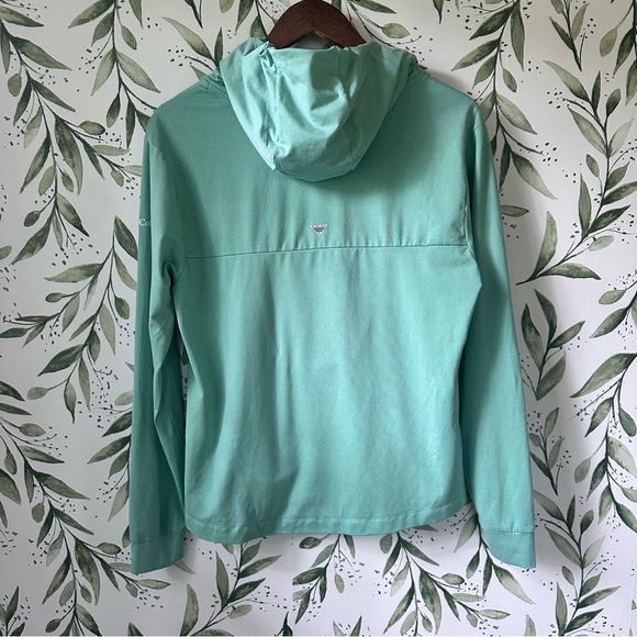 Columbia PFG Hooded Long Sleeve Shirt. Small. Green. - Picture 3 of 11